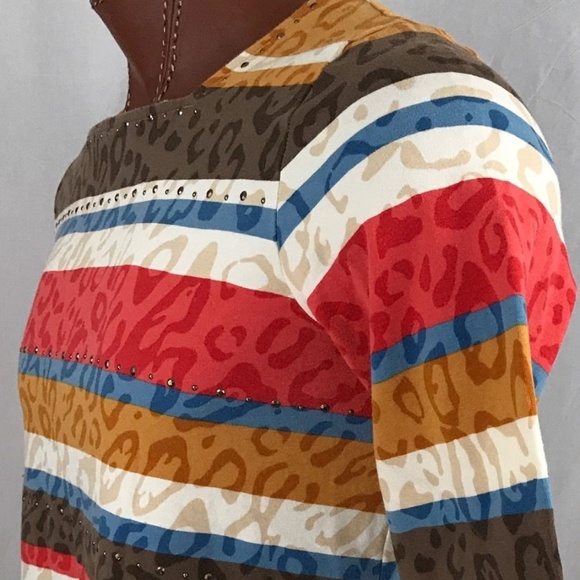 Alfred Dunner Women's Small Colorful Print Stud S - Picture 3 of 6